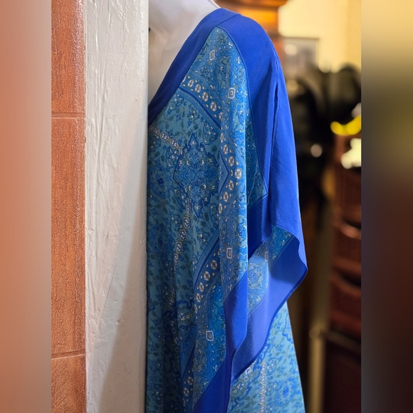 Coldwater Creek 100% Silk Caftan/Tunic/Blouse/Swimsuit Cover-up Sz. L/XL - Picture 5 of 9